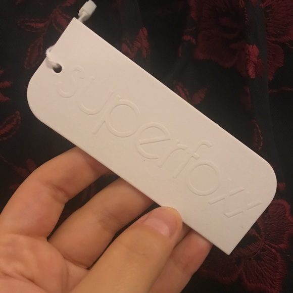 NWT black dress with deep red flower design - Picture 3 of 4